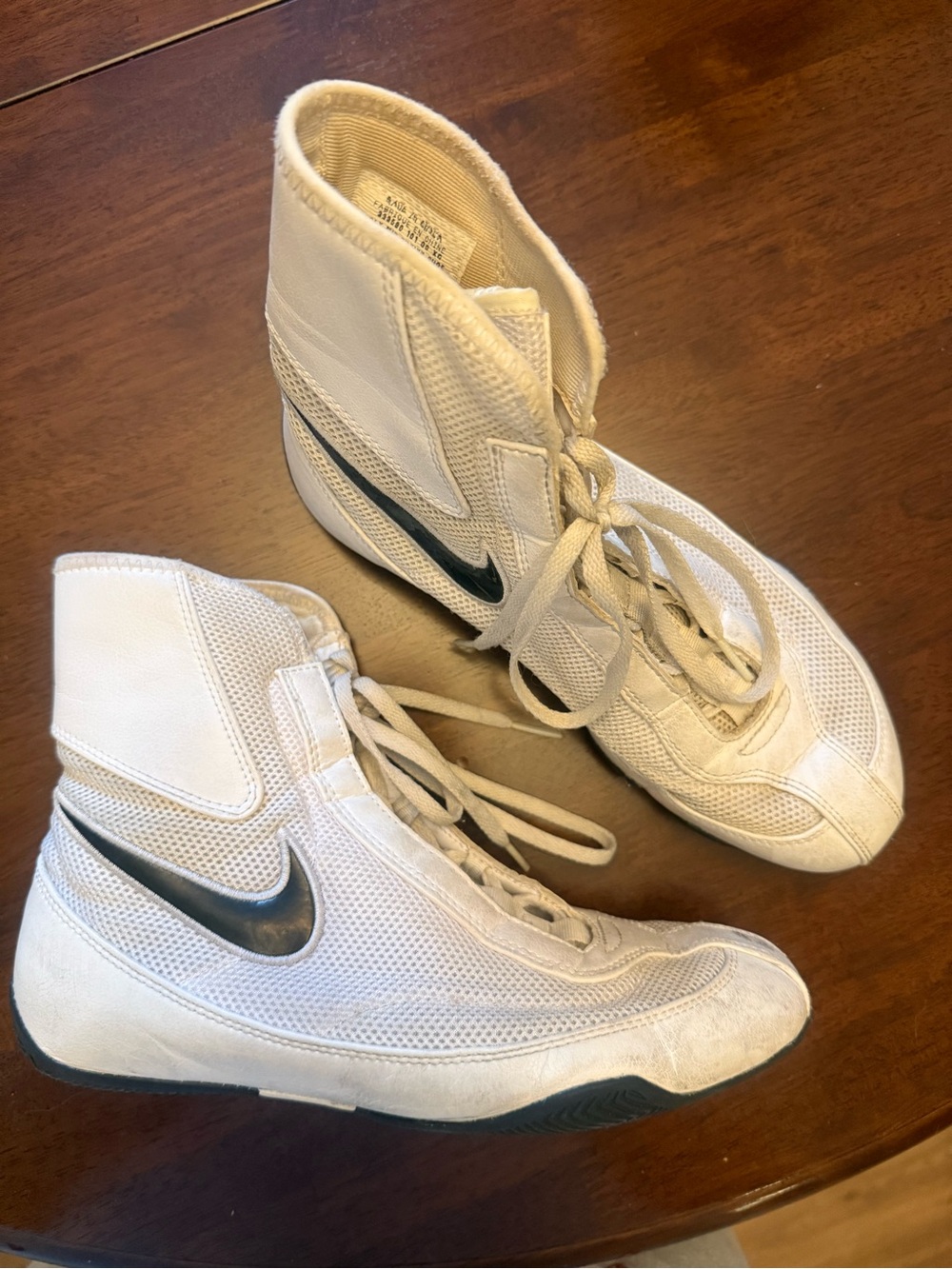 Nike White and Black Boxing Sneakers Shoes